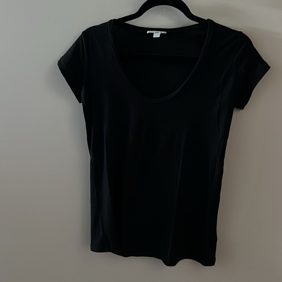 James Perse Women's Deep V-Neck Tee size 1 black - Picture 4 of 6